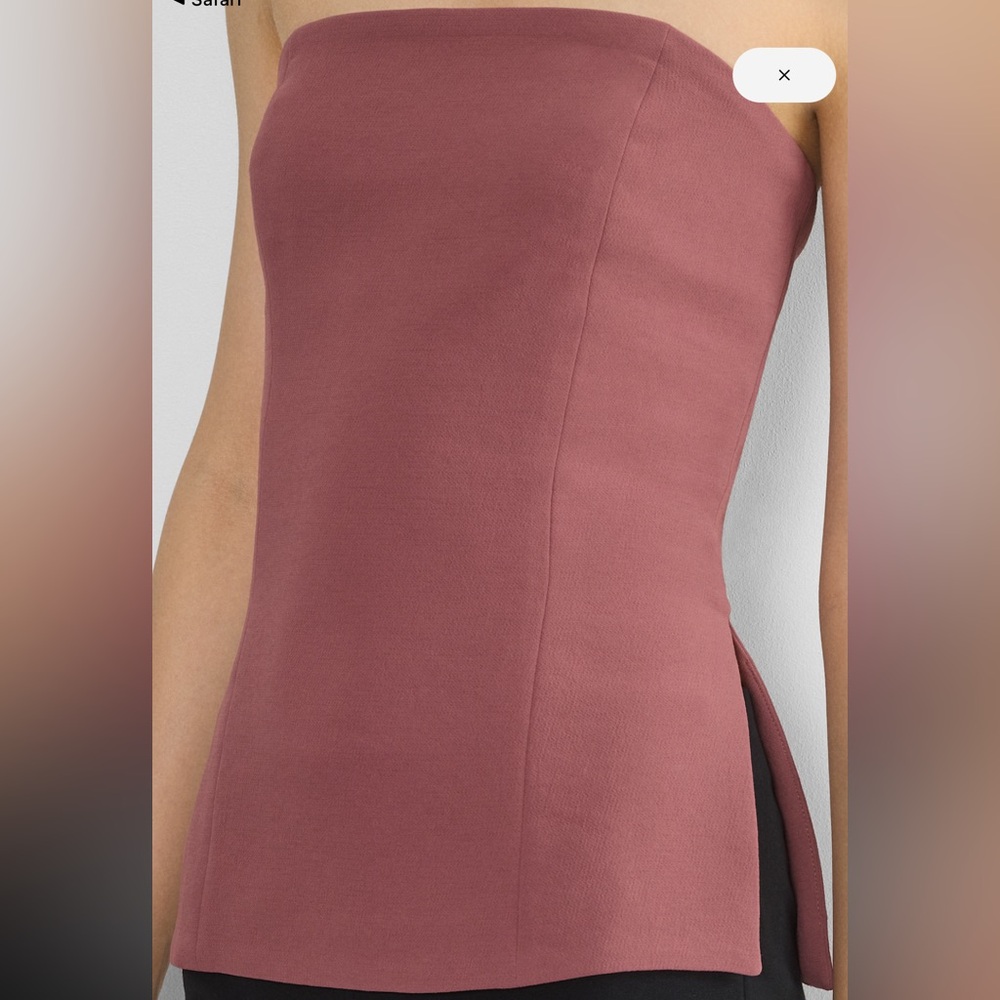 Aritzia Strapless Peplum Top in Mauve - Picture 4 of 14